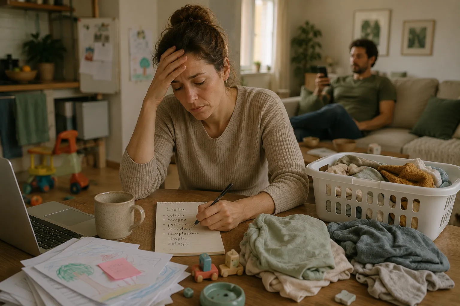 Reparto desigual de la carga mental en la pareja — terapia de pareja