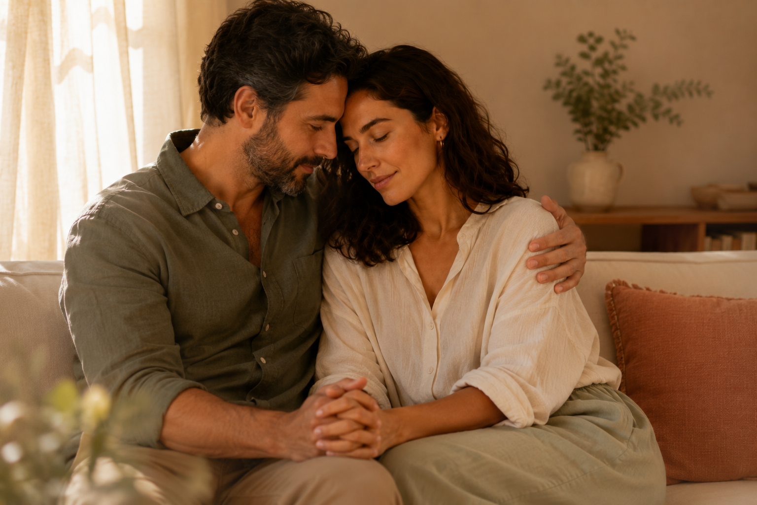 La pareja durante la reproducción asistida